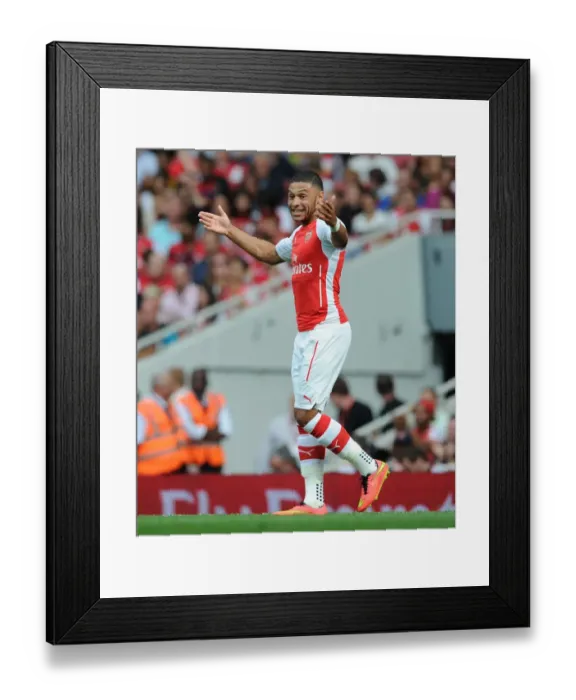 Framed Print : Alex Oxlade-Chamberlain in Action: Arsenal vs Benfica, Emirates Cup 2014