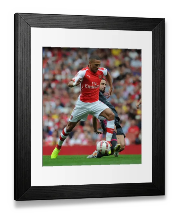 Framed Print : Arsenal's Kieran Gibbs Outwits Ruben Amorim in Emirates Cup Clash