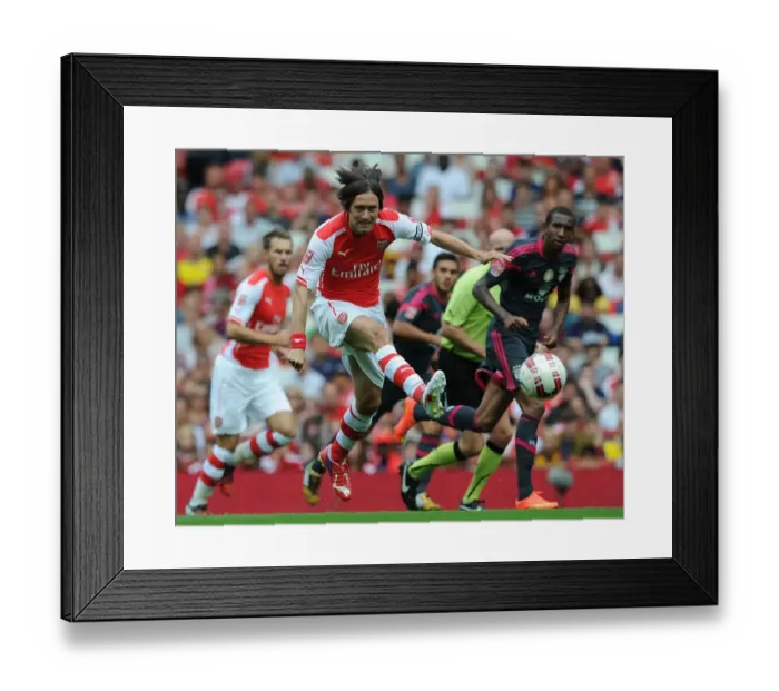 Framed Print : Arsenal's Tomas Rosicky in Action Against Benfica at Emirates Cup 2014 Framed Print : Arsenal's Tomas Rosicky in Action Against Benfica at Emirates Cup 2014