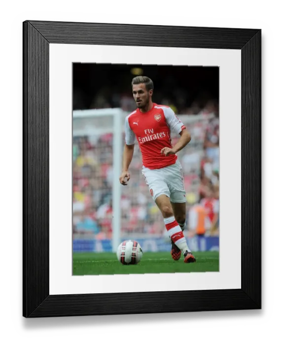 Framed Print : Aaron Ramsey in Action: Arsenal vs Benfica, Emirates Cup 2014