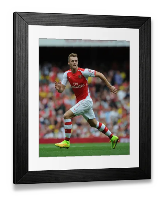 Framed Print : Calum Chambers in Action: Arsenal vs Benfica, Emirates Cup 2014
