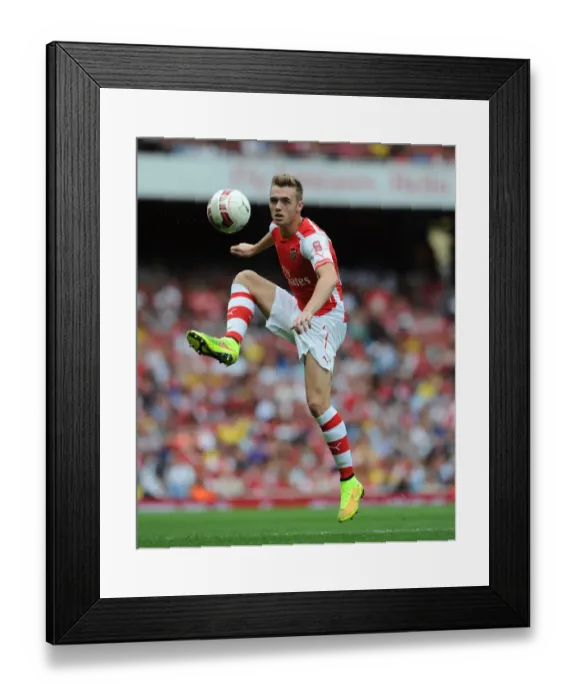 Framed Print : Calum Chambers in Action: Arsenal vs Benfica, Emirates Cup 2014