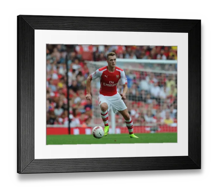 Framed Print : Calum Chambers in Action: Arsenal vs Benfica, Emirates Cup 2014