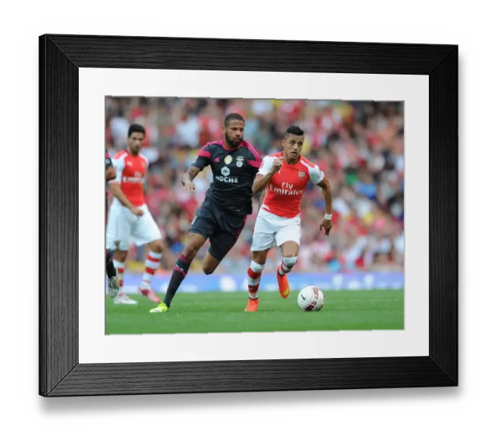 Framed Print : Alexis Sanchez Outsmarts Bebe: Agile Dribble at 2014-15 Emirates Cup Framed Print : Alexis Sanchez Outsmarts Bebe: Agile Dribble at 2014-15 Emirates Cup