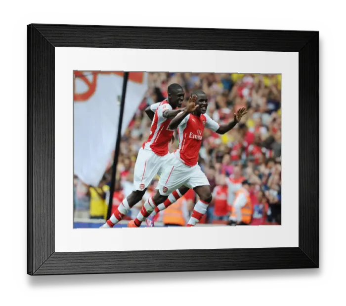 Framed Print : Celebrating Victory: Campbell and Sanogo's Goal Connection at Arsenal's Emirates Cup (vs Benfica, 2014) Framed Print : Celebrating Victory: Campbell and Sanogo's Goal Connection at Arsenal's Emirates Cup (vs Benfica, 2014)