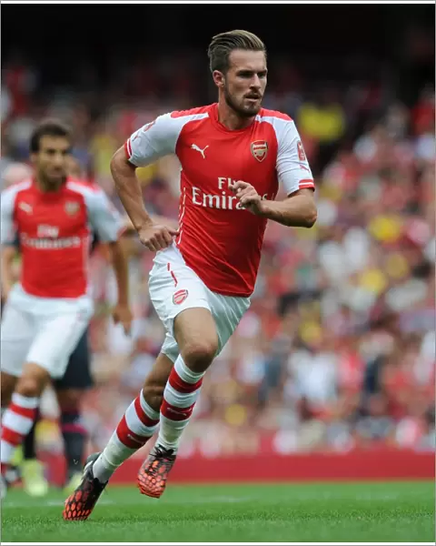 Arsenal's Aaron Ramsey in Action Against Benfica at Emirates Cup 2014