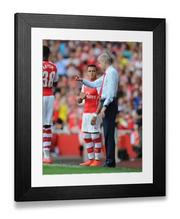 Framed Print : Arsene Wenger and Alexis Sanchez: Arsenal's Dynamic Duo at the Emirates Cup, 2014