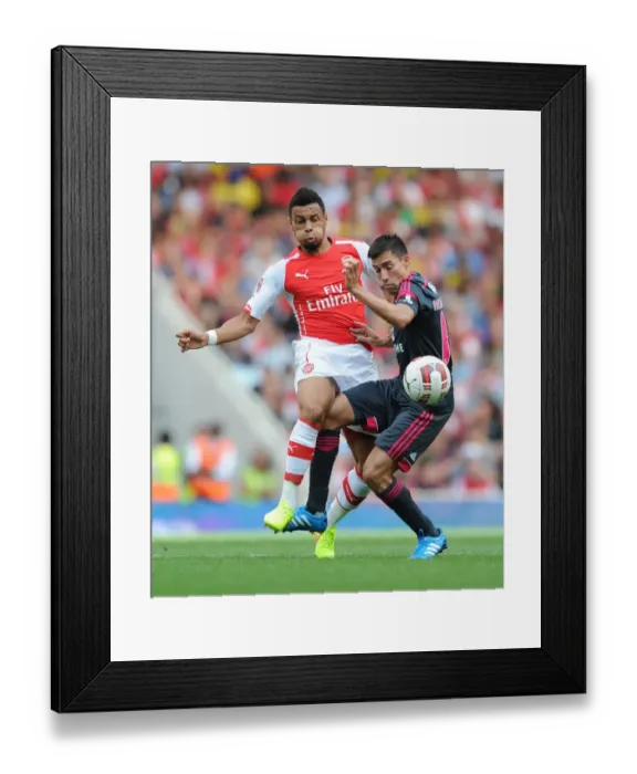 Framed Print : Clash at the Emirates: Coquelin vs. Gaitan Framed Print : Clash at the Emirates: Coquelin vs. Gaitan