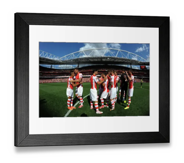 Framed Print : Arsenal Team Before Emirates Cup Match against AS Monaco, 2014