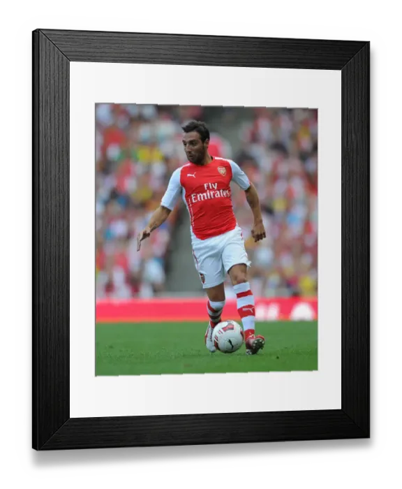 Framed Print : Santi Cazorla: Arsenal's Midfield Maestro in Action against AS Monaco, Emirates Cup 2014