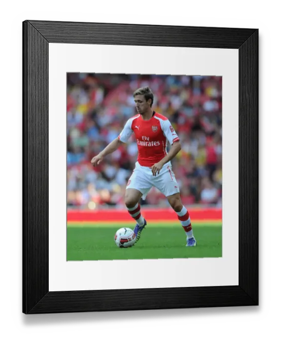 Framed Print : Nacho Monreal in Action: Arsenal vs AS Monaco, Emirates Cup 2014