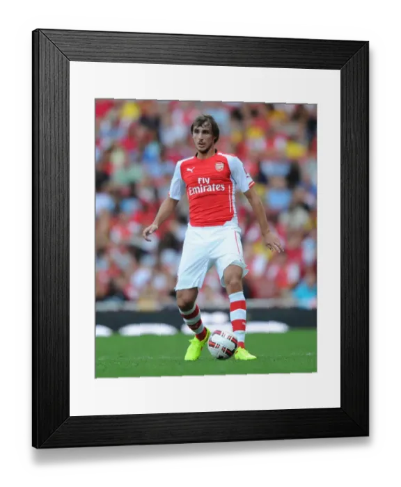 Framed Print : Ignasi Miquel in Action: Arsenal vs AS Monaco, Emirates Cup 2014