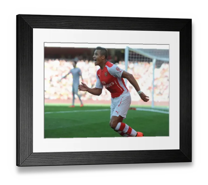 Framed Print : Alexis Sanchez in Action: Arsenal vs AS Monaco, Emirates Cup 2014