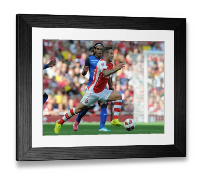 Framed Print : Arsenal's Jack Wilshere in Action against AS Monaco during the 2014-15 Emirates Cup