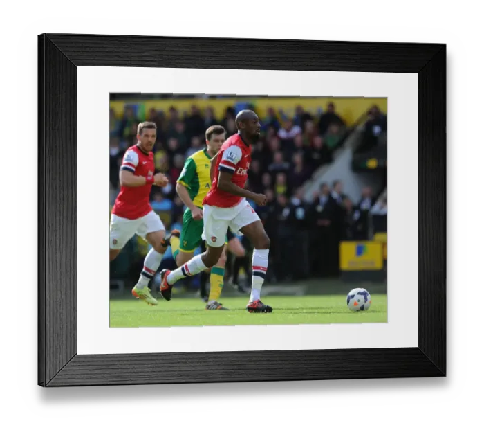 Framed Print : Abou Diaby in Action: Norwich City vs. Arsenal, Premier League 2013-14