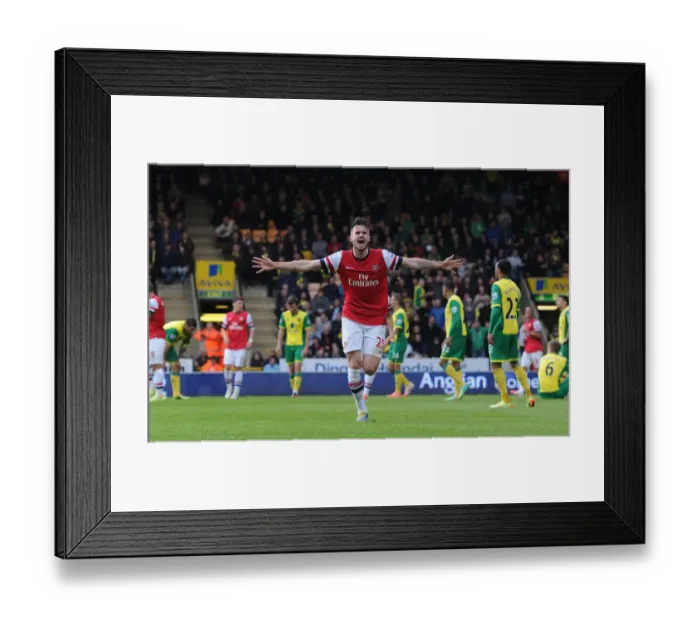 Framed Print : Carl Jenkinson Scores the Second Goal: Norwich City vs. Arsenal, Premier League 2013-14 Framed Print : Carl Jenkinson Scores the Second Goal: Norwich City vs. Arsenal, Premier League 2013-14