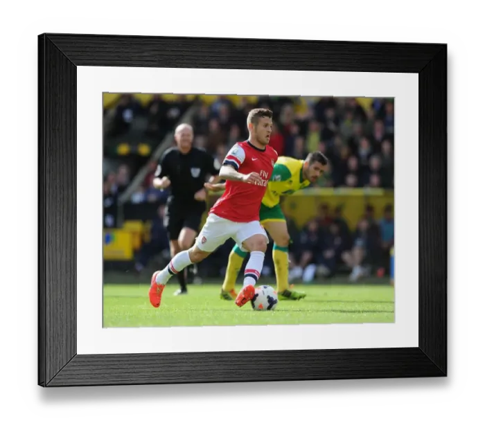 Framed Print : Jack Wilshere: Norwich City vs. Arsenal, Premier League 2013-14