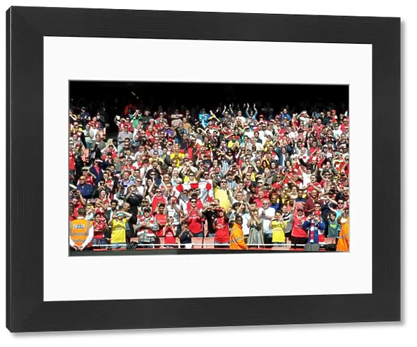 Arsenal fans on during the lap of honour. Arsenal 1: 0 West Bromwich Albion. Barclays Premier League