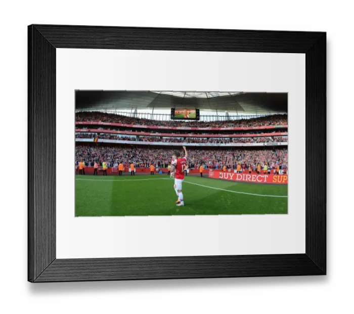 Framed Print : Arsenal's Olivier Giroud Celebrates after Arsenal v West Bromwich Albion, Premier League 2013-14