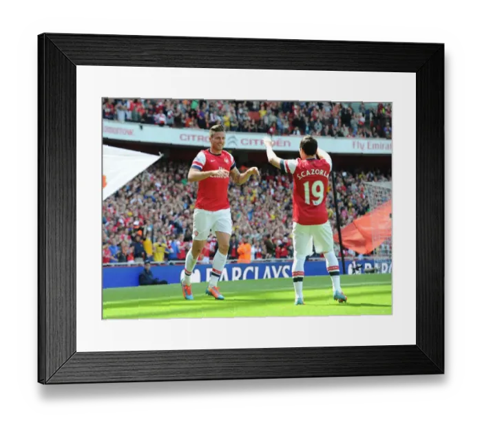 Framed Print : Celebrating Glory: Giroud and Cazorla's Unforgettable Goal Connection (Arsenal vs West Bromwich Albion, 2013-14) Framed Print : Celebrating Glory: Giroud and Cazorla's Unforgettable Goal Connection (Arsenal vs West Bromwich Albion, 2013-14)