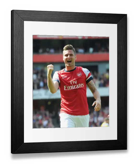Framed Print : Olivier Giroud's Goal Celebration: Arsenal vs West Bromwich Albion, Premier League 2013-14 Framed Print : Olivier Giroud's Goal Celebration: Arsenal vs West Bromwich Albion, Premier League 2013-14