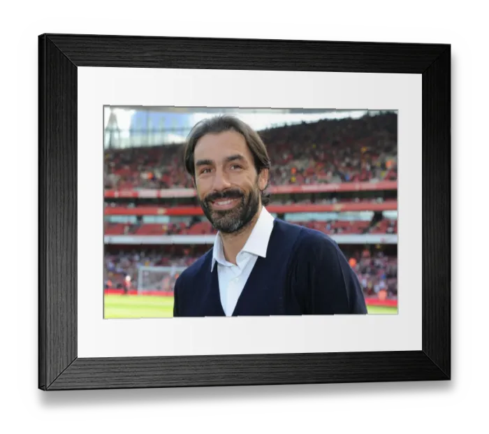 Framed Print : Arsenal Legend Robert Pires at Arsenal vs West Bromwich Albion, Premier League 2013-14