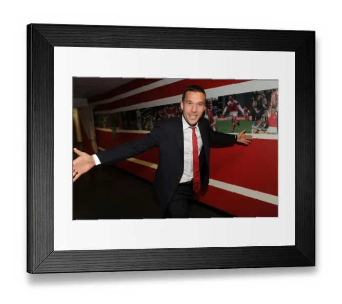 Framed Print : Lukas Podolski: Arsenal's Ready-to-Go Weapon Against West Bromwich Albion (2013-14)