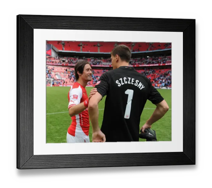 Framed Print : Arsenal's Rosicky and Szczesny Celebrate FA Community Shield Victory over Manchester City Framed Print : Arsenal's Rosicky and Szczesny Celebrate FA Community Shield Victory over Manchester City