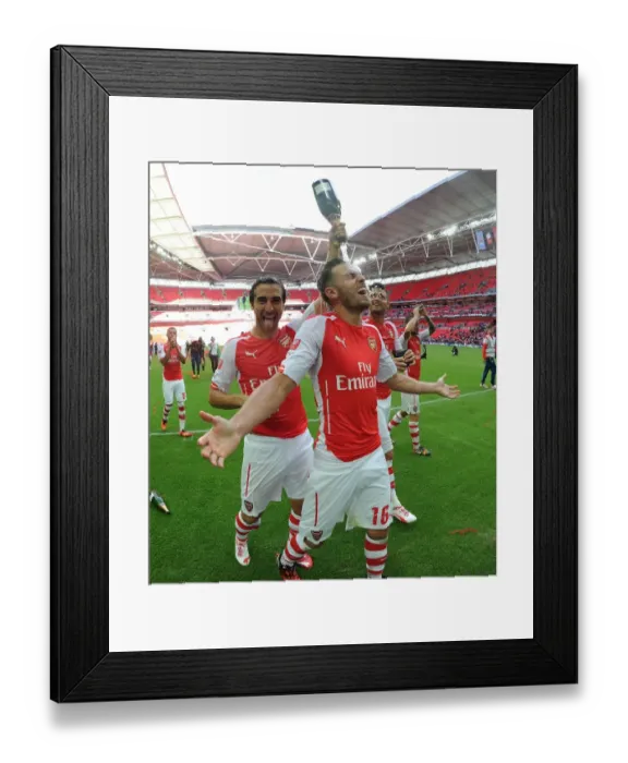 Framed Print : Celebrating Victory: Flamini and Ramsey, Arsenal's FA Community Shield Champions (2014 / 15) Framed Print : Celebrating Victory: Flamini and Ramsey, Arsenal's FA Community Shield Champions (2014 / 15)