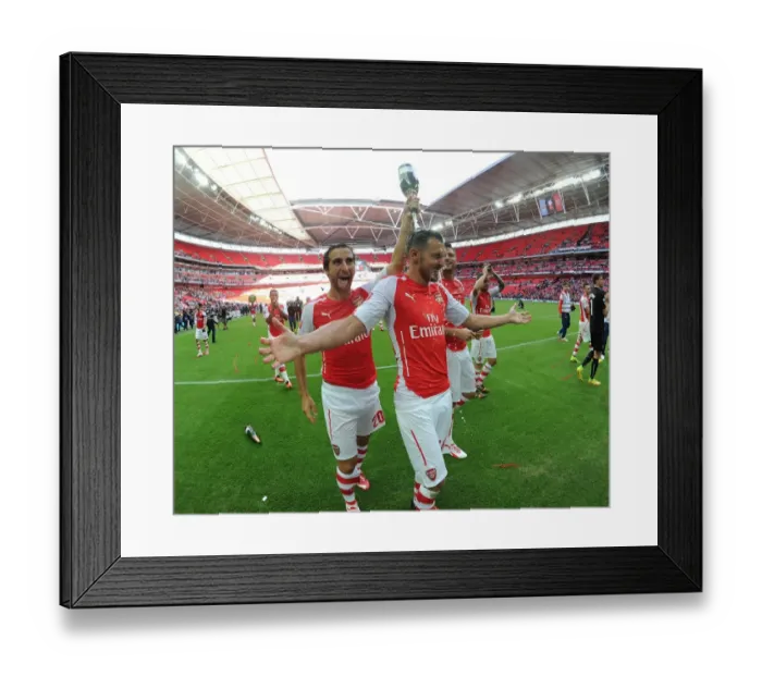 Framed Print : Arsenal's Flamini and Ramsey: Celebrating FA Community Shield Victory Framed Print : Arsenal's Flamini and Ramsey: Celebrating FA Community Shield Victory