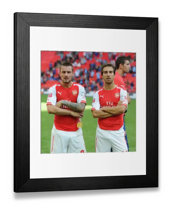 Framed Print : Arsenal's Debuchy and Flamini: FA Community Shield Showdown vs Manchester City Framed Print : Arsenal's Debuchy and Flamini: FA Community Shield Showdown vs Manchester City