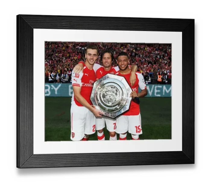 Framed Print : Arsenal's Triumph: Chambers, Rosicky, Oxlade-Chamberlain Celebrate FA Community Shield Victory Framed Print : Arsenal's Triumph: Chambers, Rosicky, Oxlade-Chamberlain Celebrate FA Community Shield Victory