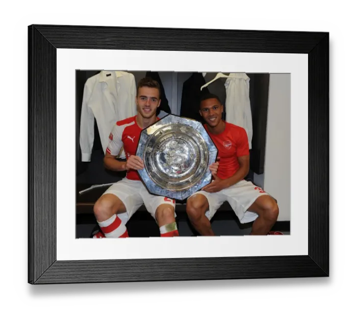 Framed Print : Arsenal's Chambers and Gibbs Celebrate FA Community Shield Victory Framed Print : Arsenal's Chambers and Gibbs Celebrate FA Community Shield Victory