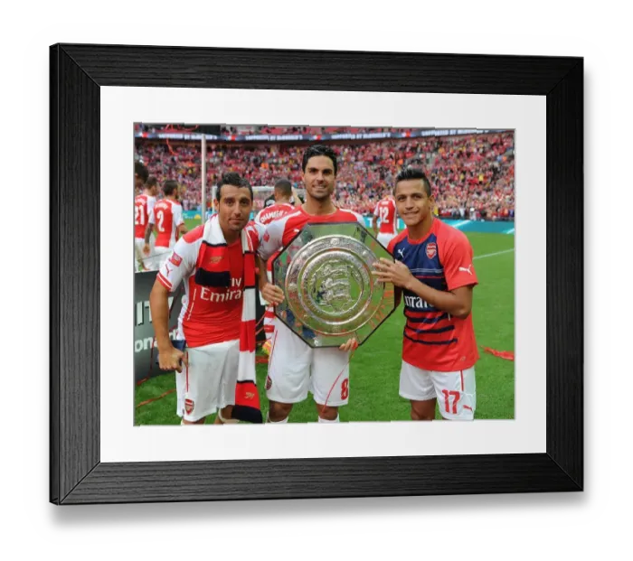 Framed Print : Arsenal's Triumph: Celebrating with Cazorla, Arteta, and Sanchez (FA Community Shield 2014 / 15) Framed Print : Arsenal's Triumph: Celebrating with Cazorla, Arteta, and Sanchez (FA Community Shield 2014 / 15)