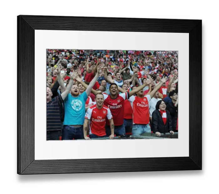 Framed Print : Arsenal Fans Celebrate FA Community Shield Victory over Manchester City Framed Print : Arsenal Fans Celebrate FA Community Shield Victory over Manchester City