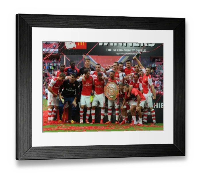 Framed Print : Arsenal Celebrates FA Community Shield Win over Manchester City (2014) Framed Print : Arsenal Celebrates FA Community Shield Win over Manchester City (2014)