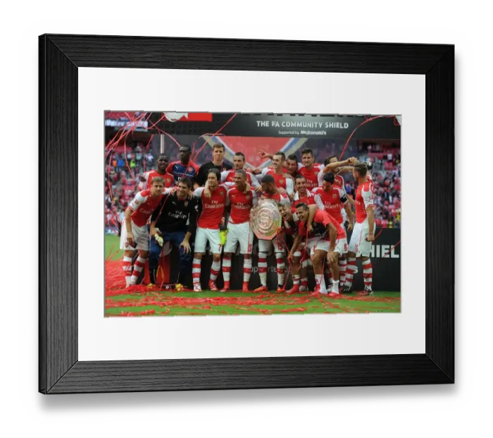 Framed Print : Arsenal Celebrates FA Community Shield Win Against Manchester City (2014)