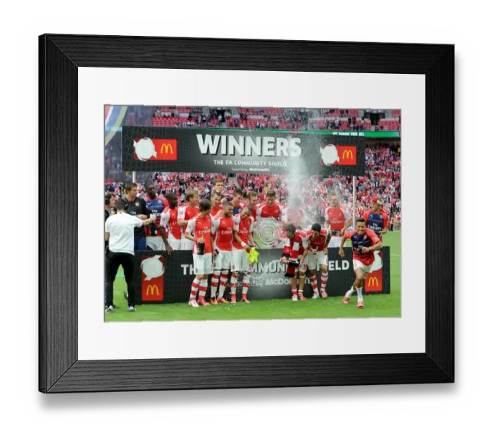 Framed Print : Arsenal Triumphs in Community Shield: 3-0 Victory over Manchester City Framed Print : Arsenal Triumphs in Community Shield: 3-0 Victory over Manchester City