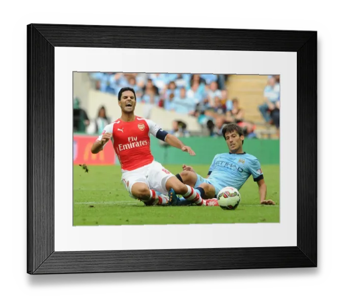 Framed Print : Clash of Midfield Maestros: Arteta vs. Silva - Arsenal vs. Manchester City, FA Community Shield 2014 Framed Print : Clash of Midfield Maestros: Arteta vs. Silva - Arsenal vs. Manchester City, FA Community Shield 2014
