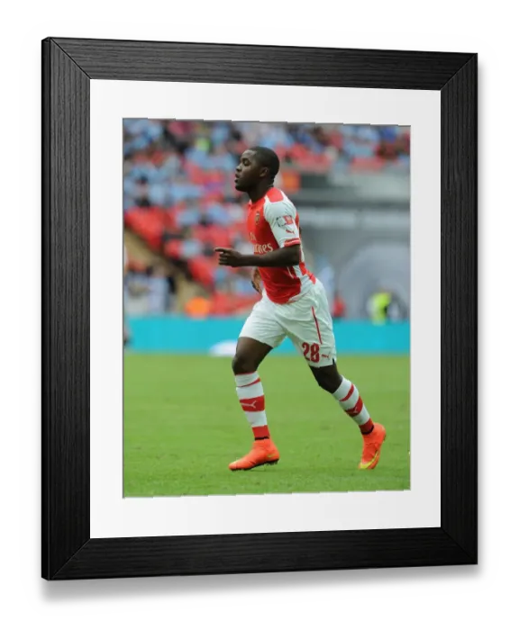 Framed Print : Joel Campbell in Action: Arsenal vs Manchester City - FA Community Shield 2014 / 15