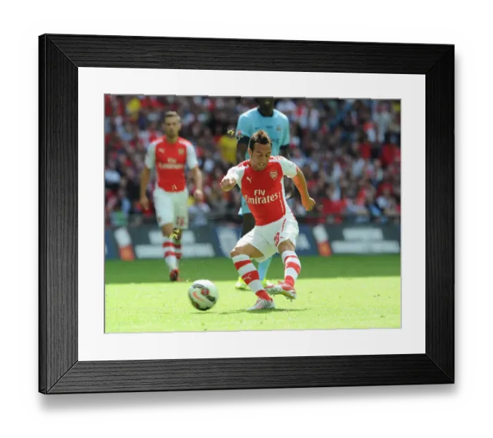 Framed Print : Santi Cazorla Scores the First Goal: Arsenal vs. Manchester City - FA Community Shield 2014 / 15