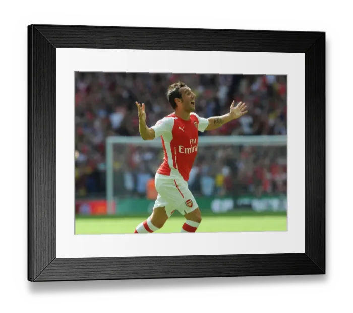 Framed Print : Santi Cazorla Scores the Opener: Arsenal's Victory Kickstarts 2014 / 15 Season vs Manchester City