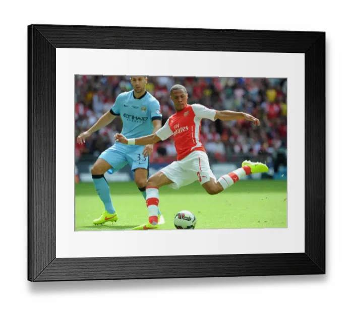 Framed Print : Kieran Gibbs (Arsenal). Arsenal 3: 0 Manchester City. FA Community Shield. Wembley Stadium, 10 / 8 / 14 Framed Print : Kieran Gibbs (Arsenal). Arsenal 3: 0 Manchester City. FA Community Shield. Wembley Stadium, 10 / 8 / 14