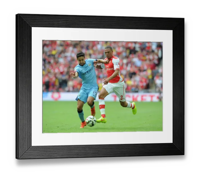 Framed Print : Gibbs vs. Navas: Arsenal vs. Manchester City FA Community Shield Showdown - Clash at Wembley