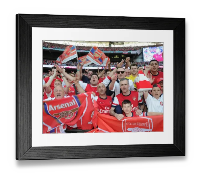 Framed Print : Arsenal fans in the stadium after the match. Arsenal 3: 2 Hull City. FA Cup Final Framed Print : Arsenal fans in the stadium after the match. Arsenal 3: 2 Hull City. FA Cup Final