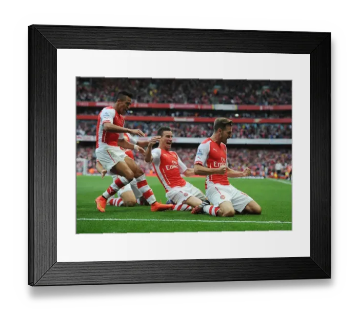 Framed Print : Arsenal's Ramsey, Sanchez, and Koscielny Celebrate Goal Against Crystal Palace (2014 / 15) Framed Print : Arsenal's Ramsey, Sanchez, and Koscielny Celebrate Goal Against Crystal Palace (2014 / 15)