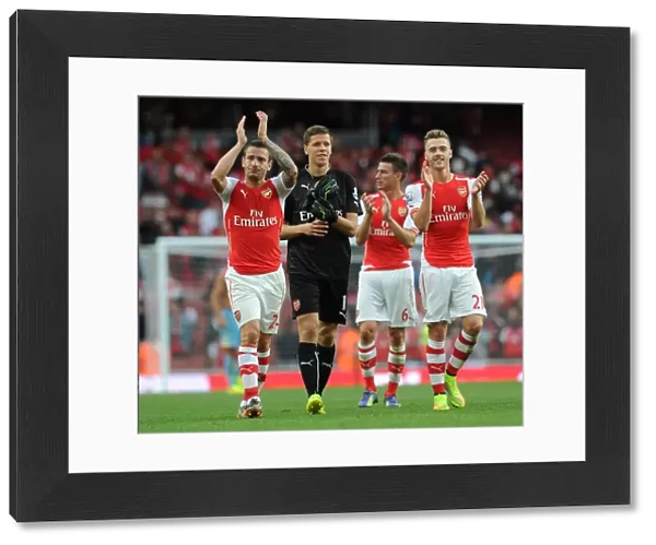 Arsenal Players Celebrate with Fans after Victory over Crystal Palace, 2014 / 15 Season