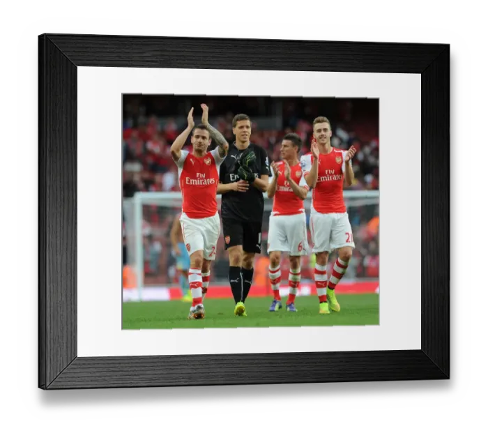 Framed Print : Arsenal Players Celebrate with Fans after Victory over Crystal Palace, 2014 / 15 Season