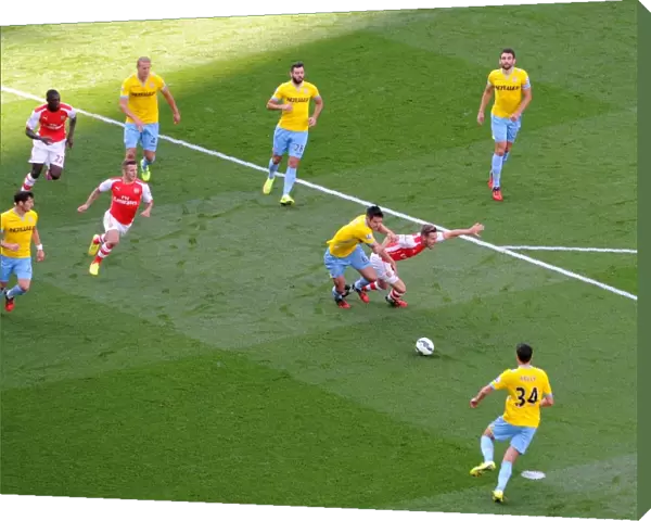 Aaron Ramsey (Arsenal) Scott Dann (Palace). Arsenal 2: 1 Crystal Palace. Barclays Premier League