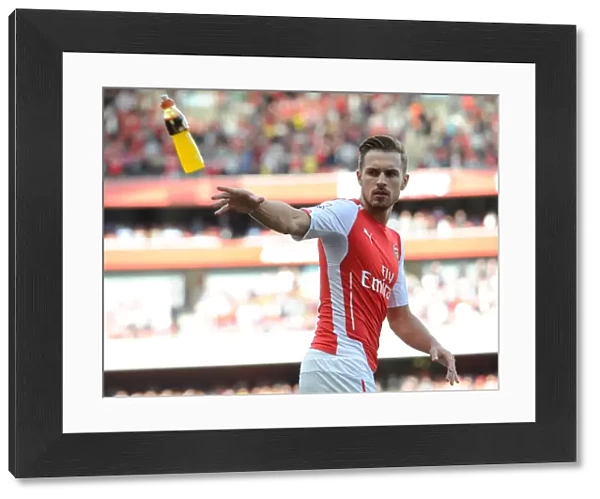 Arsenal's Aaron Ramsey Fueling Up Before Arsenal vs Crystal Palace, Premier League 2014 / 15